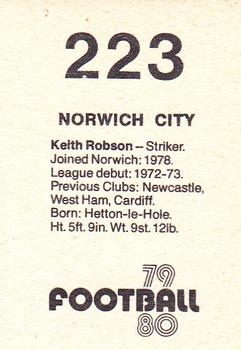 1979-80 Transimage Football Stickers #223 Keith Robson Back