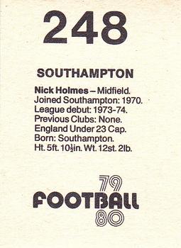 1979-80 Transimage Football Stickers #248 Nick Holmes Back