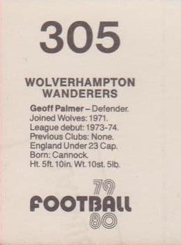 1979-80 Transimage Football Stickers #305 Geoff Palmer Back
