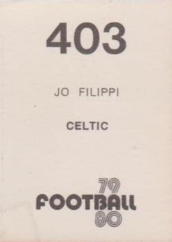1979-80 Transimage Football Stickers #403 Joe Filippi Back