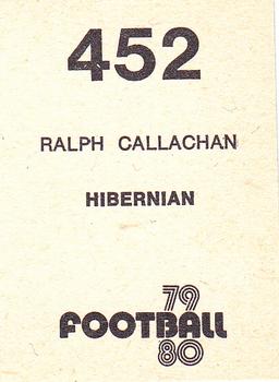 1979-80 Transimage Football Stickers #452 Ralph Callachan Back