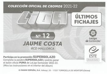 2021-22 Panini LaLiga Santander Este Stickers - Ultimos Fichajes #662 Jaume Costa Back
