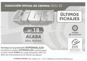 2021-22 Panini LaLiga Santander Este Stickers - Ultimos Fichajes #668 David Alaba Back
