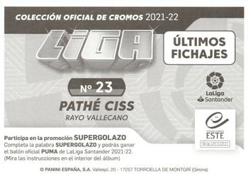 2021-22 Panini LaLiga Santander Este Stickers - Ultimos Fichajes #673 Pathe Ciss Back