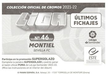 2021-22 Panini LaLiga Santander Este Stickers - Ultimos Fichajes #696 Gonzalo Montiel Back
