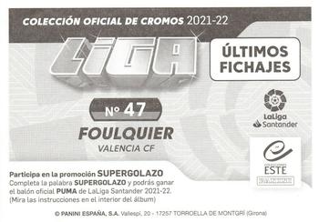 2021-22 Panini LaLiga Santander Este Stickers - Ultimos Fichajes #697 Foulquier Back