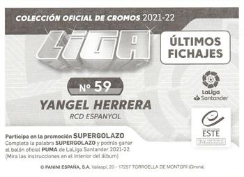 2021-22 Panini LaLiga Santander Este Stickers - Ultimos Fichajes #709 Yangel Herrera Back