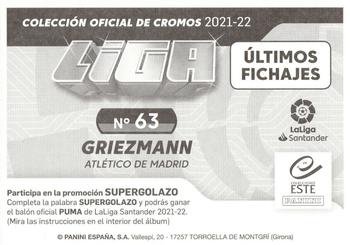 2021-22 Panini LaLiga Santander Este Stickers - Ultimos Fichajes #713 Griezmann Back