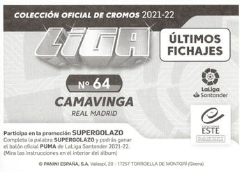 2021-22 Panini LaLiga Santander Este Stickers - Ultimos Fichajes #714 Eduardo Camavinga Back