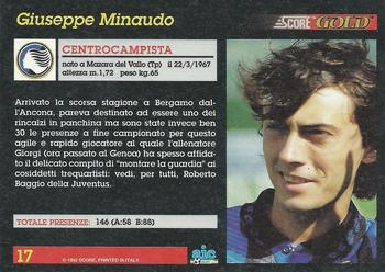 1993 Score Gold Calcio #17 Giuseppe Minaudo Back