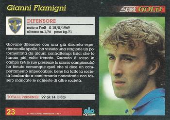 1993 Score Gold Calcio #23 Gianni Flamigni Back