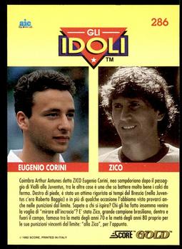 1993 Score Gold Calcio #286 Eugenio Corini / Zico Back
