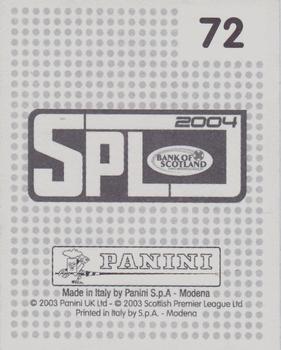 2003-04 Panini Scottish Premier League #72 Shaun Maloney Back