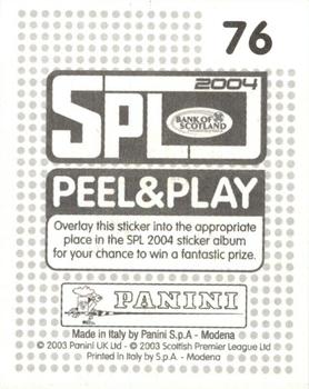 2003-04 Panini Scottish Premier League #76 Peel & Play Back