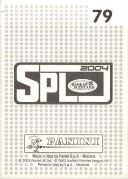 2003-04 Panini Scottish Premier League #79 Dundee Team Group Back