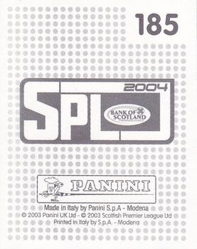 2003-04 Panini Scottish Premier League #185 Alan Maybury Back