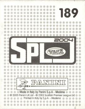 2003-04 Panini Scottish Premier League #189 Phil Stamp Back