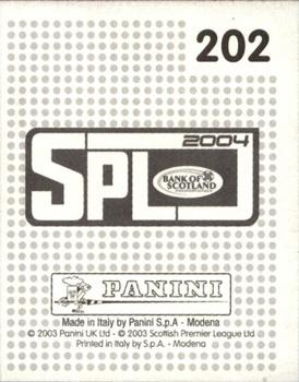 2003-04 Panini Scottish Premier League #202 Jason Scotland Back