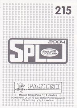 2003-04 Panini Scottish Premier League #215 Hibernian Team Group Back