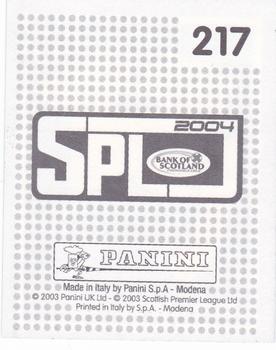 2003-04 Panini Scottish Premier League #217 Away Kit Back