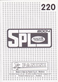 2003-04 Panini Scottish Premier League #220 Stephen Glass Back
