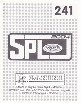 2003-04 Panini Scottish Premier League #241 Ian Murray Back