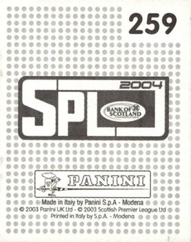 2003-04 Panini Scottish Premier League #259 Barry McLaughlin Back