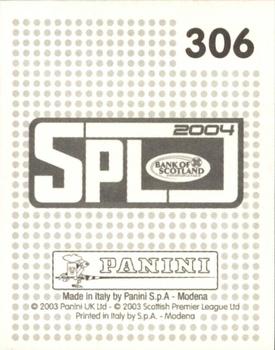 2003-04 Panini Scottish Premier League #306 Motherwell Club Badge Back