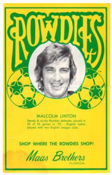 1976 Maas Brothers Tampa Bay Rowdies #NNO Malcolm Linton Front