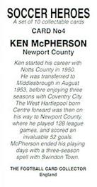 2014 Soccer Heroes 1st Series #4 Ken McPherson Back