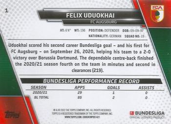 2021-22 Topps Bundesliga #1 Felix Uduokhai Back