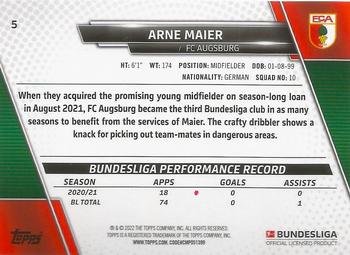 2021-22 Topps Bundesliga #5 Arne Maier Back