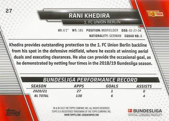 2021-22 Topps Bundesliga #27 Rani Khedira Back