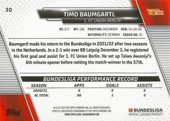 2021-22 Topps Bundesliga #30 Timo Baumgartl Back