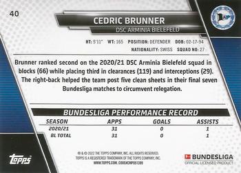 2021-22 Topps Bundesliga #40 Cedric Brunner Back