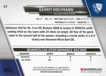 2021-22 Topps Bundesliga #47 Gerrit Holtmann Back