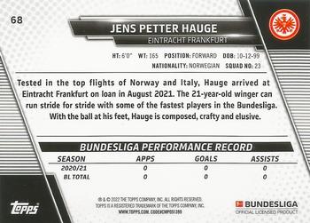 2021-22 Topps Bundesliga #68 Jens Petter Hauge Back