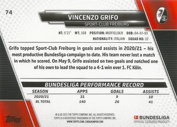 2021-22 Topps Bundesliga #74 Vincenzo Grifo Back