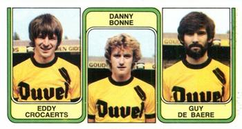1982-83 Panini Football 83 (Belgium) #359 Eddy Crocaerts  / Danny Bonne / Guy de Baere Front