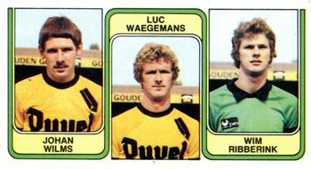 1982-83 Panini Football 83 (Belgium) #362 Johan Wilms  / Luc Waegemans / Wim Ribberink Front