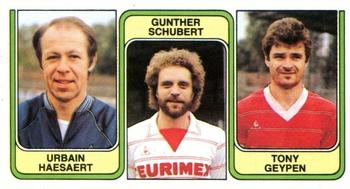 1982-83 Panini Football 83 (Belgium) #363 Urbain Haesaert  / Gunther Schubert / Tony Geypen Front