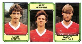 1982-83 Panini Football 83 (Belgium) #365 Ludo Geurts  / Alex Verniers / Wanny van Gils Front