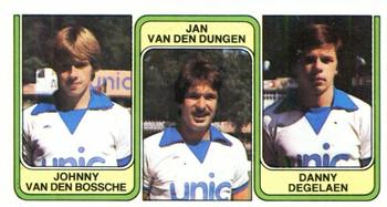1982-83 Panini Football 83 (Belgium) #370 Johnny van den Bossche  / Jan van den Dungen / Danny Degelaen Front