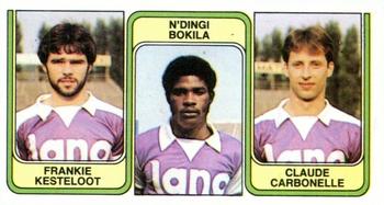 1982-83 Panini Football 83 (Belgium) #386 Frankie Kesteloot  / N'Dingi Bokila / Claude Carbonelle Front