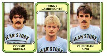 1982-83 Panini Football 83 (Belgium) #395 Cosimo Schena  / Ronny Lambrechts / Christian Kino Front