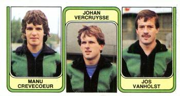 1982-83 Panini Football 83 (Belgium) #400 Manu Crevecoeur  / Johan Vercruysse / Jos Vanholst Front