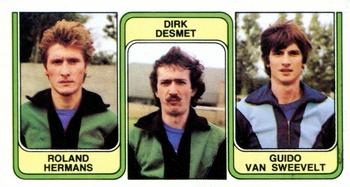 1982-83 Panini Football 83 (Belgium) #402 Roland Hermans  / Dirk Desmet / Guido van Sweevelt Front