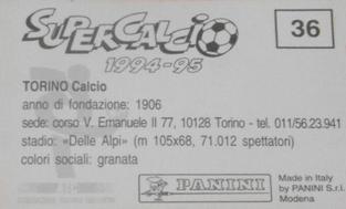 1994-95 Panini Supercalcio Stickers #36 Team Logo Back
