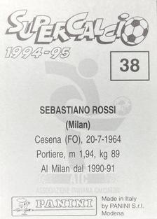 1994-95 Panini Supercalcio Stickers #38 Sebastiano Rossi Back