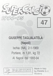 1994-95 Panini Supercalcio Stickers #47 Giuseppe Taglialatela Back